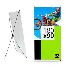 Banner com Ilhós para X-Banner Lona 175x90cm   Ilhós 