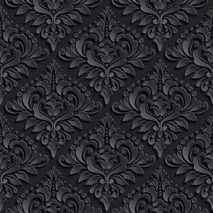 Papel De Parede Adesivo Lavável Arabesco Preto Vinil Adesivo Fosco 47x260cm 4x0  Nenhum 