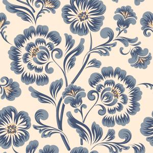 Papel De Parede Adesivo Lavável Flor Azul